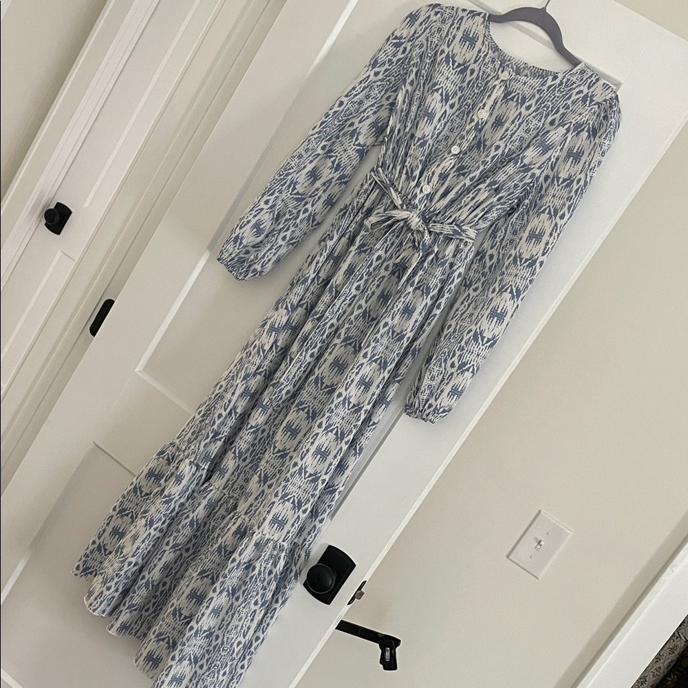Boho Dusty Blue Maxi Dress